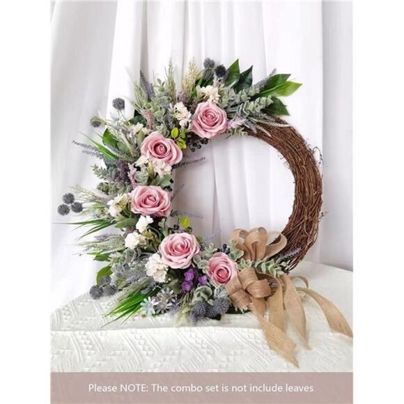 Roses Artificial Flowers Pink Bouquets Box Set Dusty Blush 19pcs - Picture 5 of 6